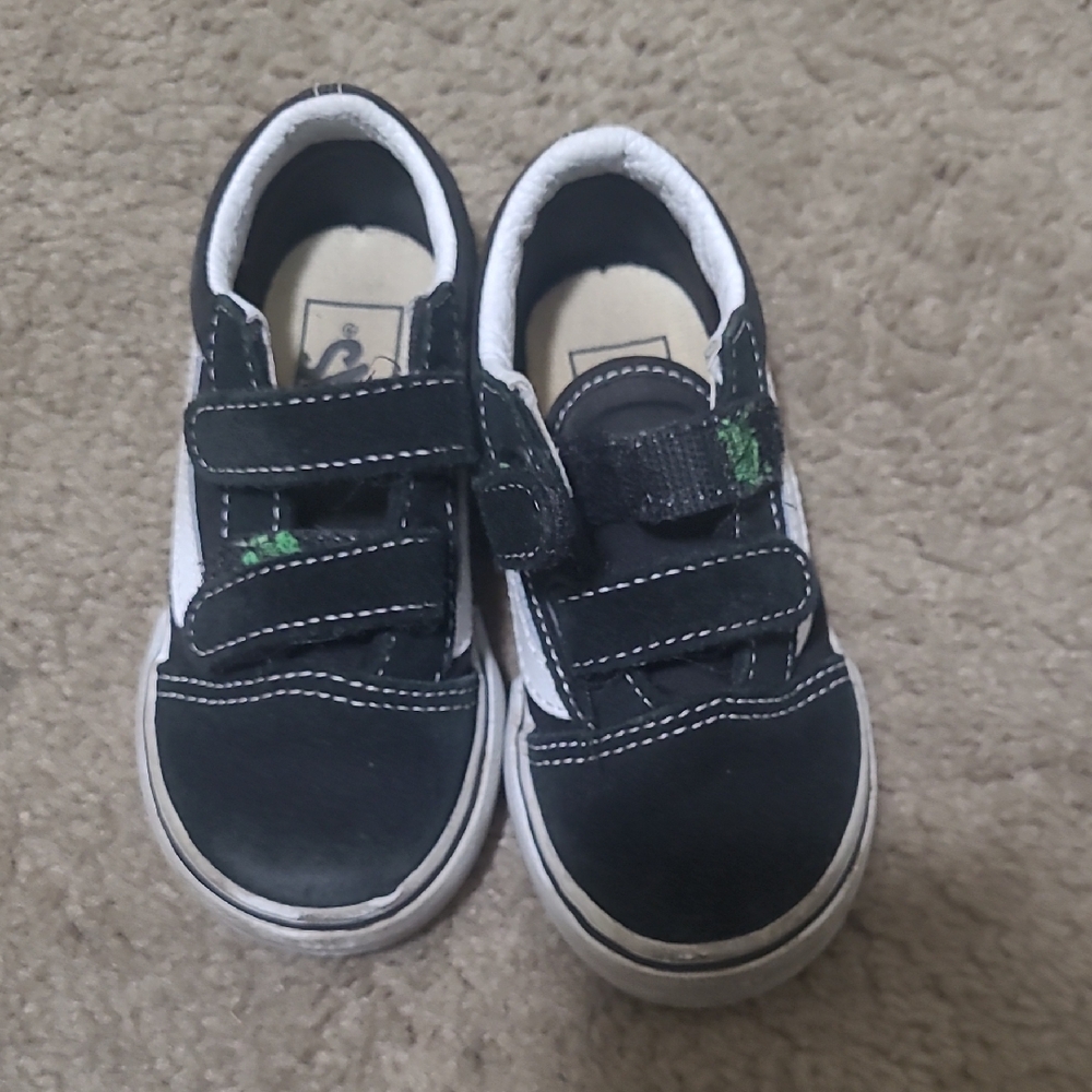 Kids Black and Green Shoes